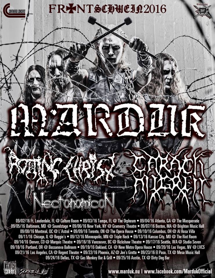 CANTO: Tours for Marduk (Rotting Christ, Carach Angren) and Beyond Creation (Rivers of Nihil)