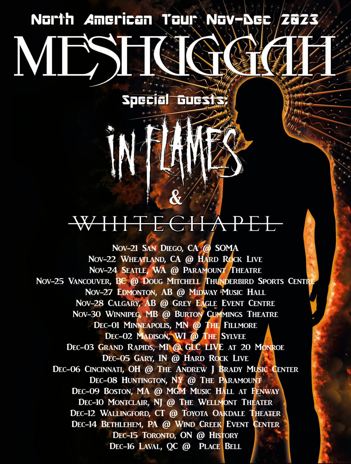 Concert Review: Whitechapel, In Flames, and Meshuggah, 12.9.2023